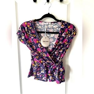 86- Rebel sugar floral faux tie top